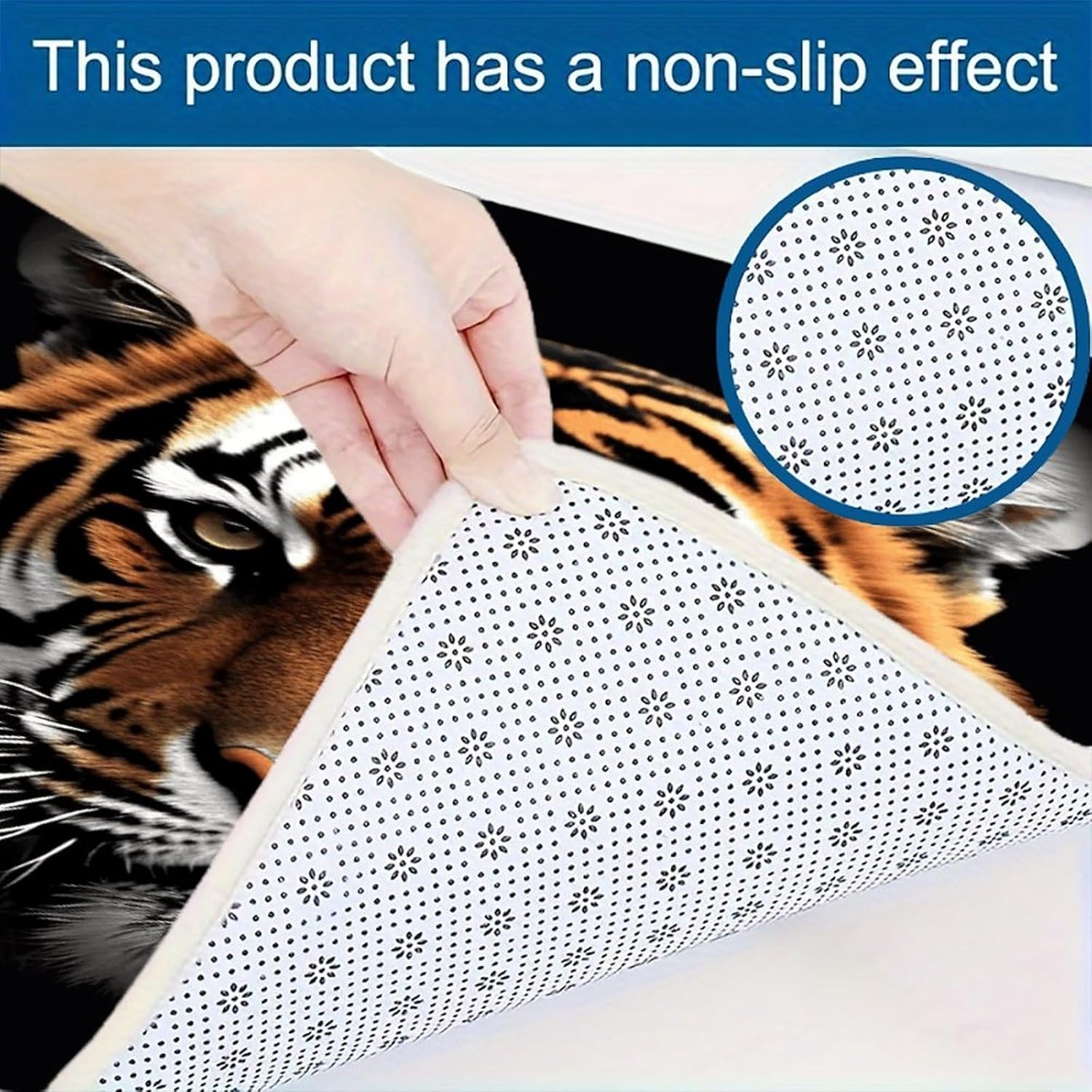 Tiger Face Kitchen Rugs Sets of 3 Non Slip Kitchen Mats for Floor Farmhouse Kitchen Sink Mat Thick Comfort Standing Mat for Laundry Room Hallway Bathroom