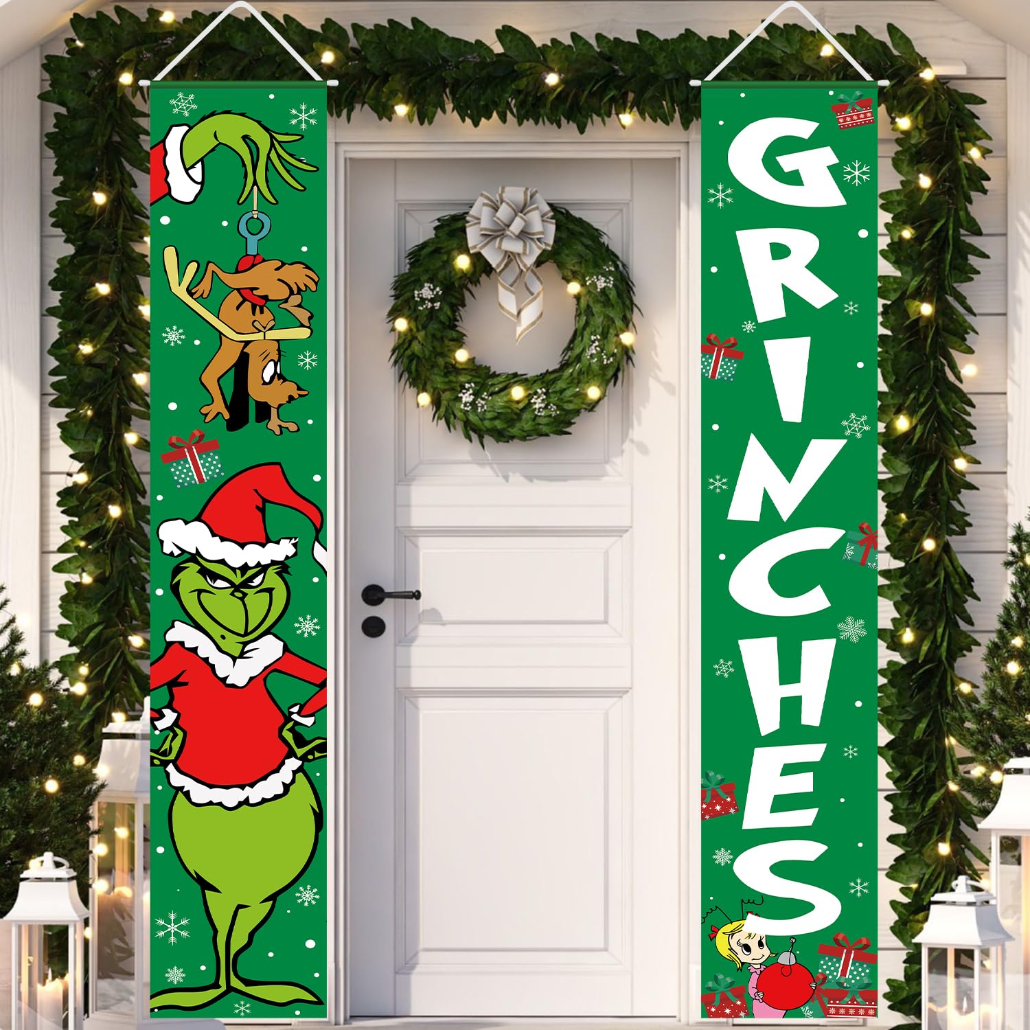 Christmas Decorations Christmas Decor Banner Xmas Porch Door Sign Welcome Banner for Indoor Outdoor Wall Home