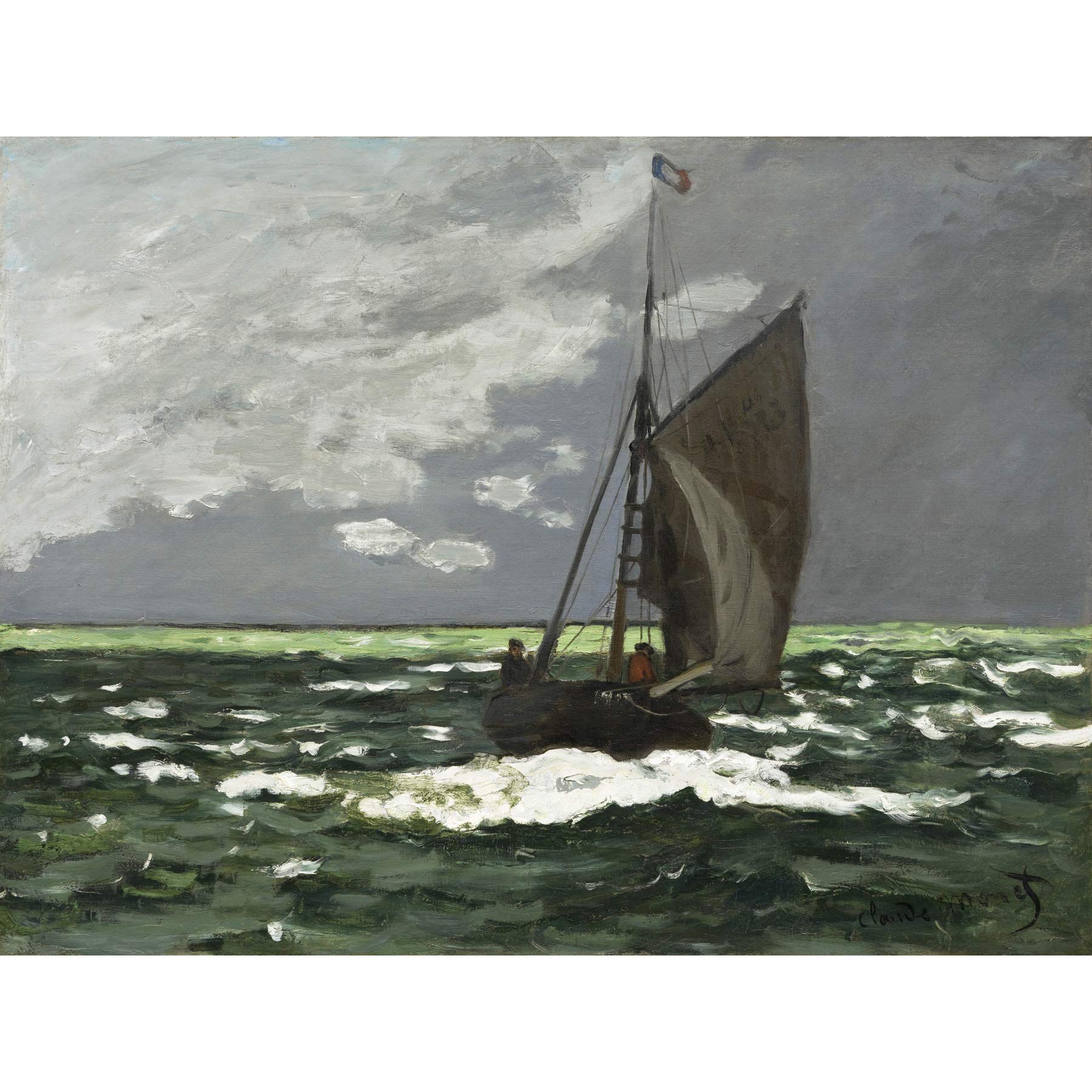 Artery8 Claude Monet Seascape Storm 1866 Painting Premium Wall Art Canvas Print 18X24 Inch