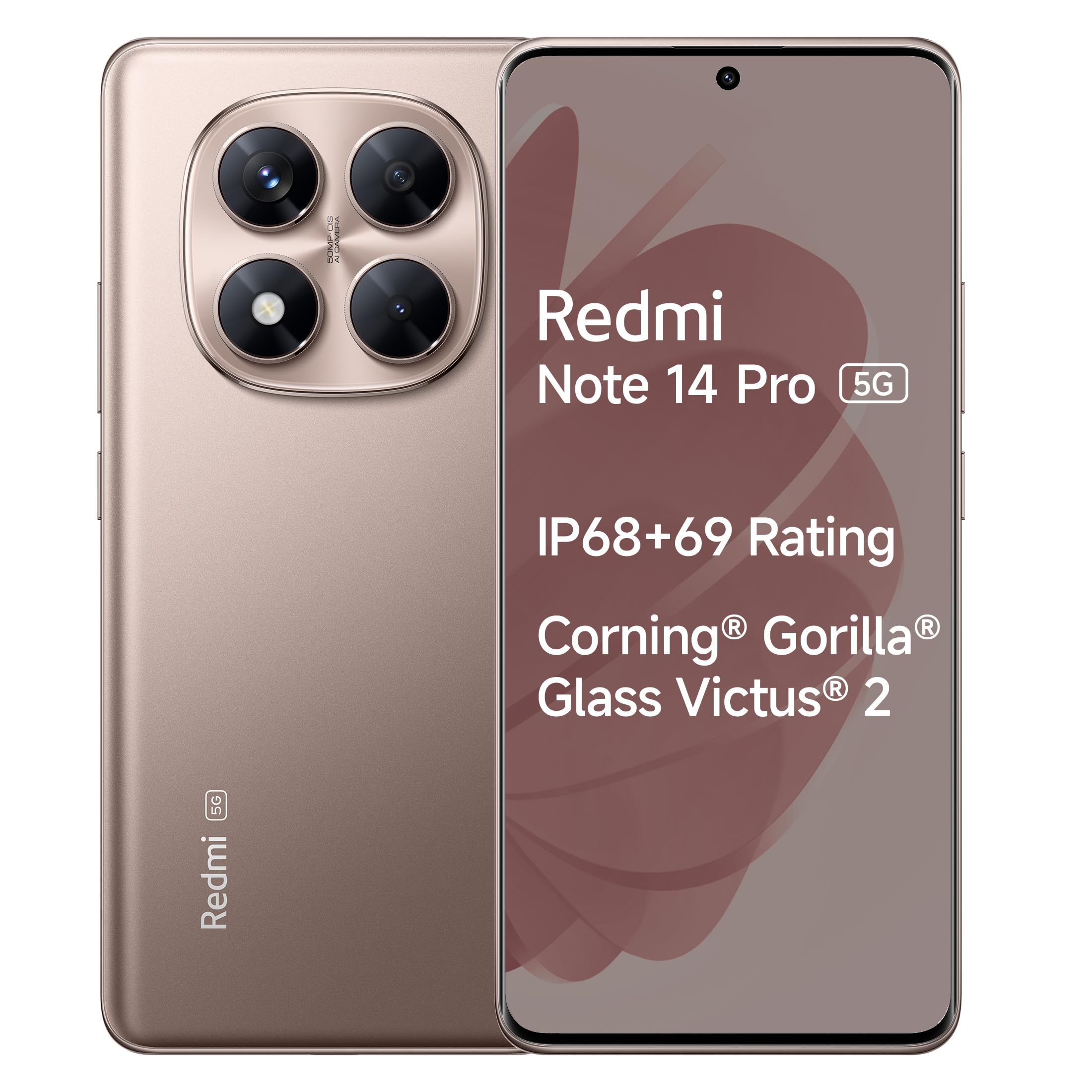 Redmi Note 14 Pro 5G Champagne Gold 8GB RAM 256GB Storage|50 MP