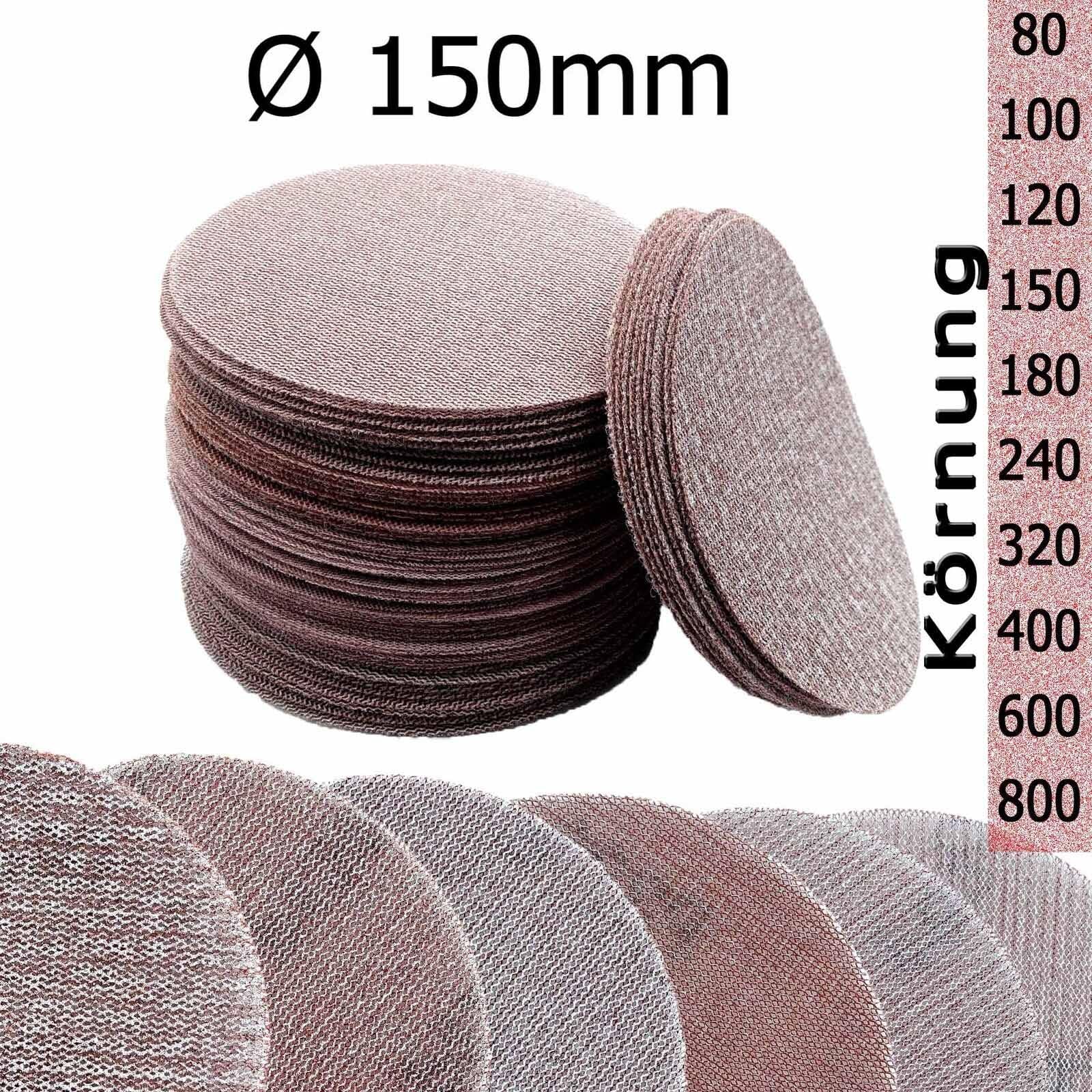 Schleifgitter | 150mm rot | P60 | 50 Stück | Kletthaftung für Exzenterschleifer | Körnung und STÜCKZAHL WÄHLBAR | KLETT Aluminiumoxid