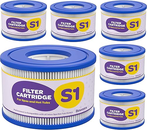 Filtro para bañera de hidromasaje 6 unidades Cartucho de filtro tipo S1 Spa Reemplazo de filtros para bañera de hidromasaje compatible con modelos