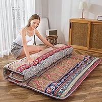 Vista 178 de Colchón futón japonés de piso gris constelación, de piso tatami, portátil, para acampar, para niños, sofá cama plegable enrollable con protector