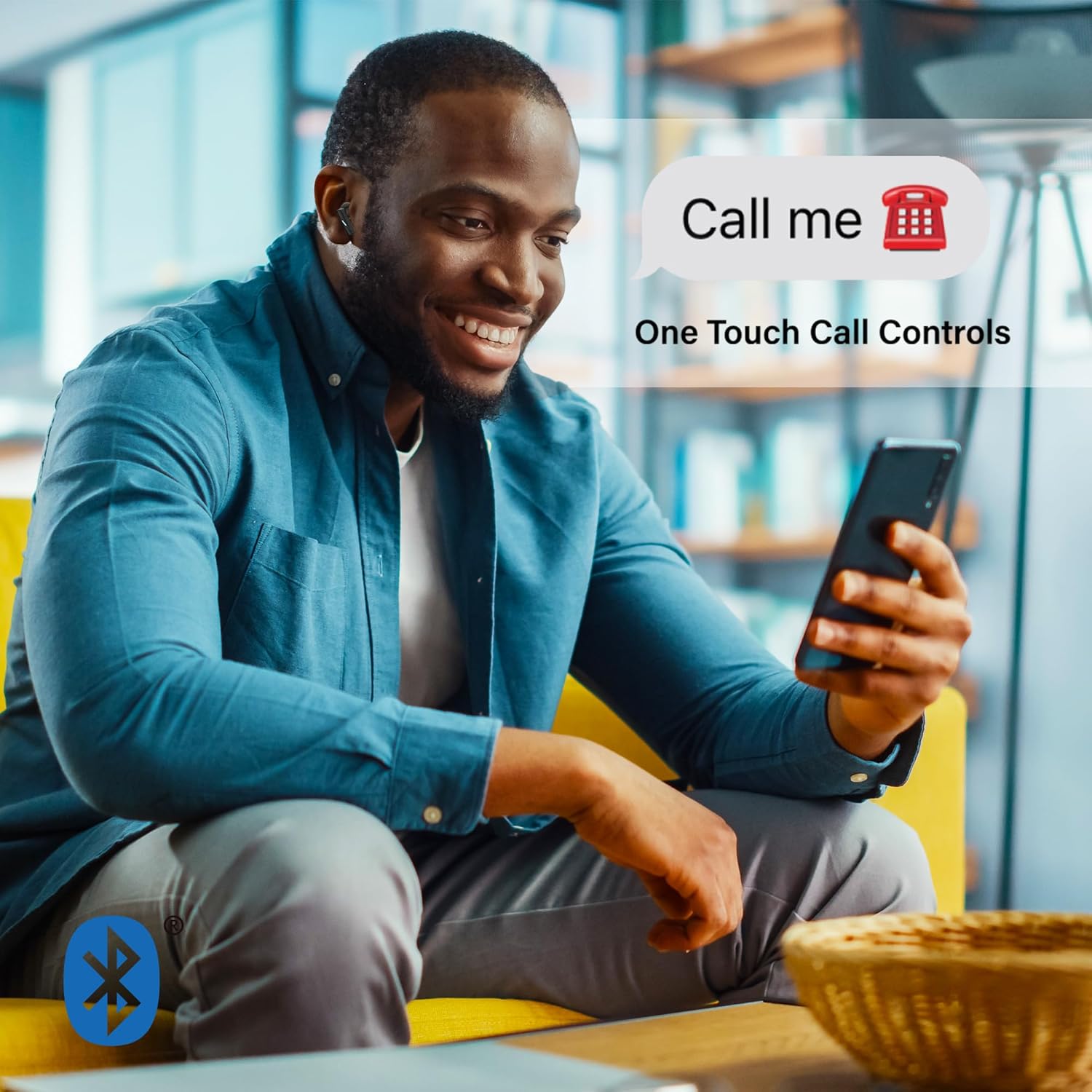 Man using Xtreme Bluetooth Earbuds for a call