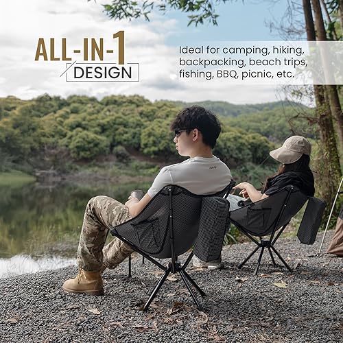 Miniatura 8 de ONETIGRIS Forrest - Silla de campamento, instalada en segundos, silla plegable ligera para mochileros, senderismo, playa, césped, viajes, soporta