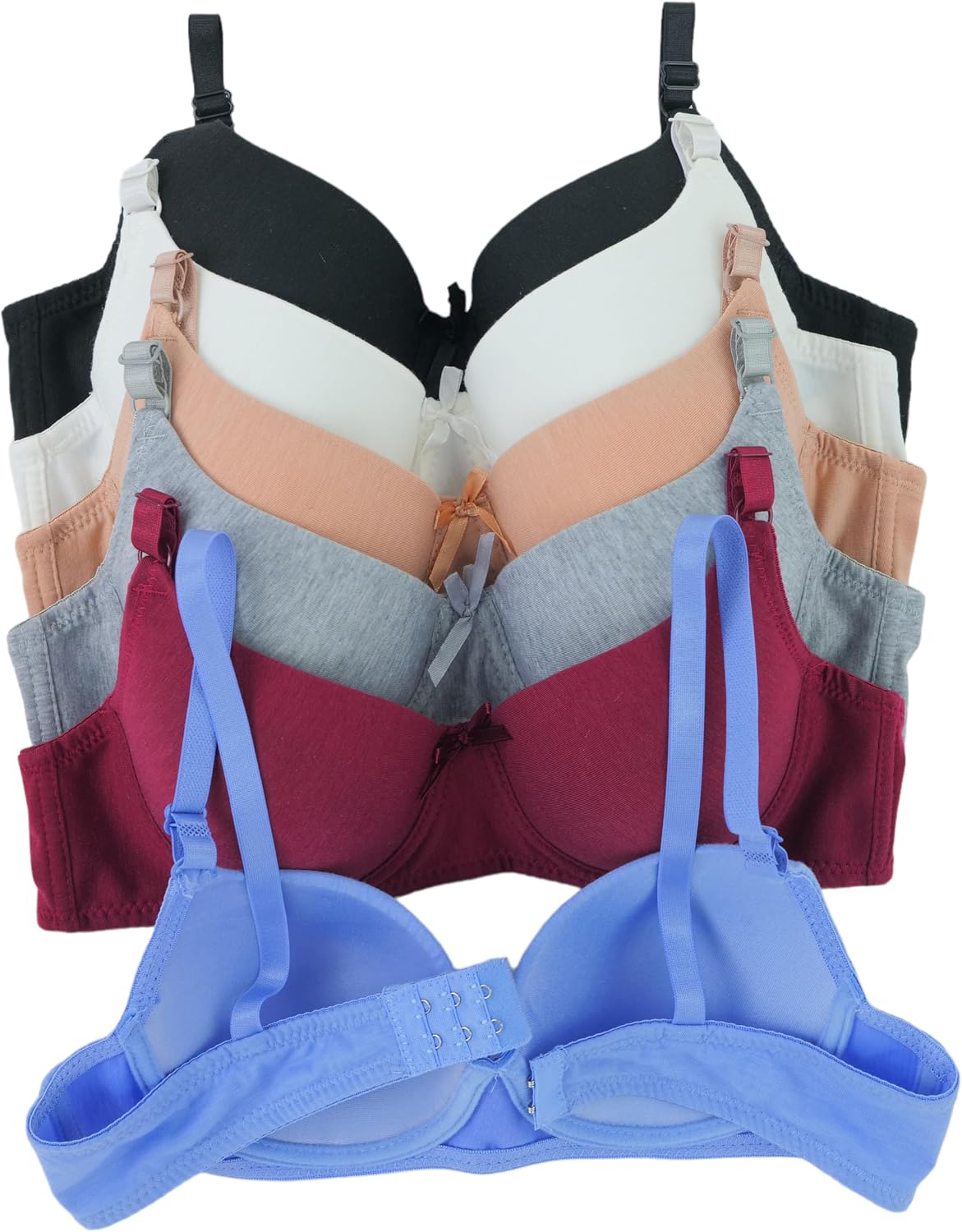 ToBeInStyle Women’s Pack of 6 Classic Style Underwire Supportive Padded Bras