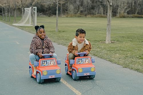 Miniatura 7 de Bluey Coche eléctrico interactivo de 6 V para niños pequeños con efectos de sonido y música juguete de equitación para niños y niñas incluye batería