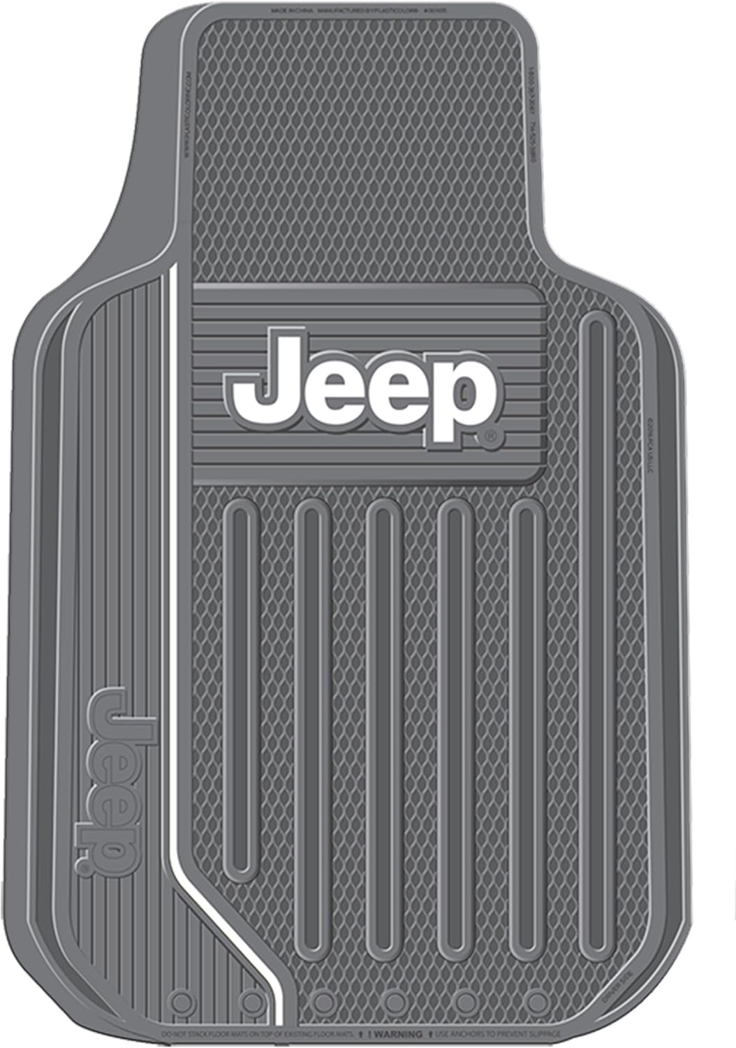 Plasticolor 001616R25 Grey Floor Mat Set, 2 Piece (Jeep Elite)