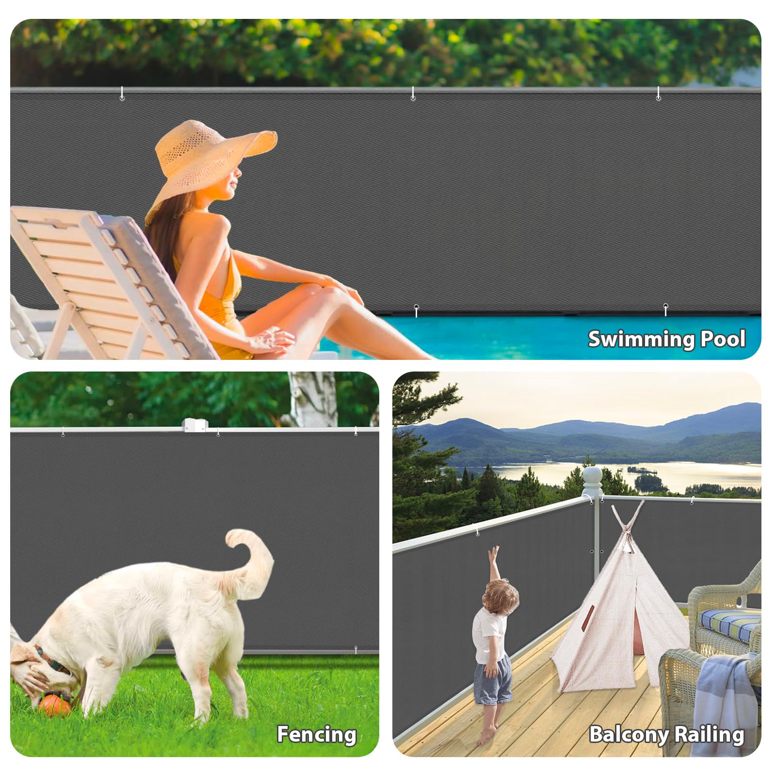 LOVE STORY Balkon Privacy Scherm 1.2x3m - Waterdicht Balkonhek Afdekking ( PES), Scheidings- en Beschermende Schermen voor Balkons, UV-Bescherming voor Appartementen Balkons,Tuin,Bruin