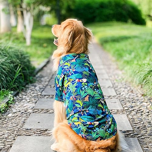 Miniatura 11 de Camisa hawaiana para perro, ropa de verano para mascotas, disfraz genial para perros grandes, camiseta de playa para perros medianos y grandes Rojo