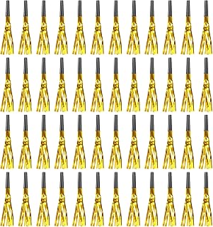 Gold New Years Noise Makers 48 PCS Glitter NYE Party Blowers Blowouts New Years Eve Games Favors Supplies Birthday Pep Rally for Adult Prank Graduation Sporting Events Horns Noisemakers Accessories