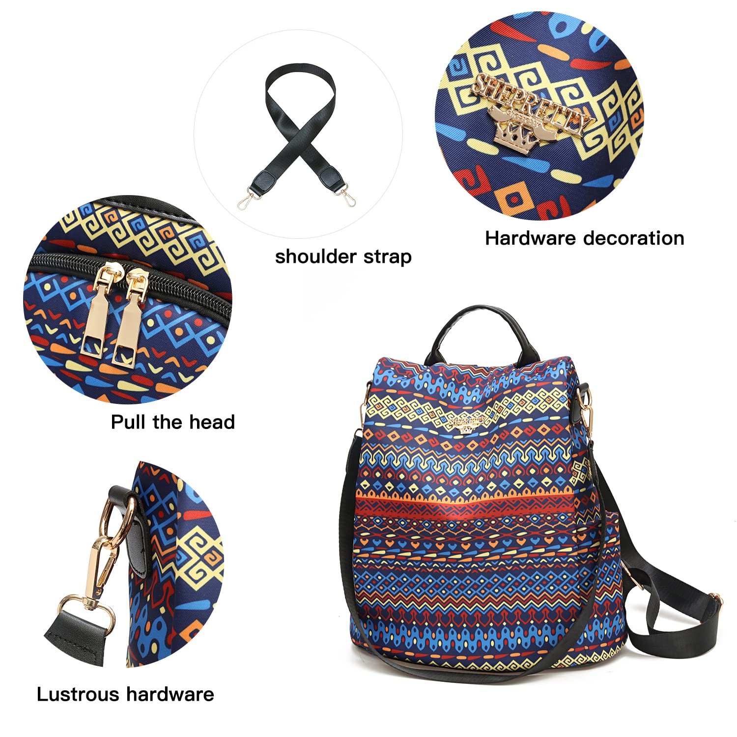 shepretty Zaino piccolo da donna Zaino Donna Borsa pelle Impermeabile casual borsetta