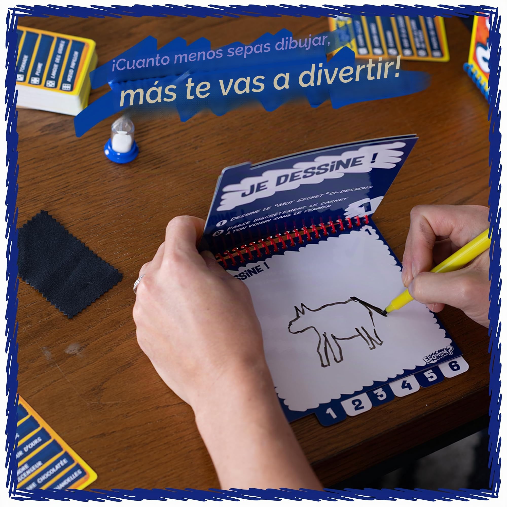 Boceto – Juego de Mesa – A Partir de 8 años – Haz adivinar tu Dibujo a tu Vecino – Incluye Cuadernos para Dibujar, para Jugar en Familia o Entre Amigos – 4 a 8 Jugadores – 20 min