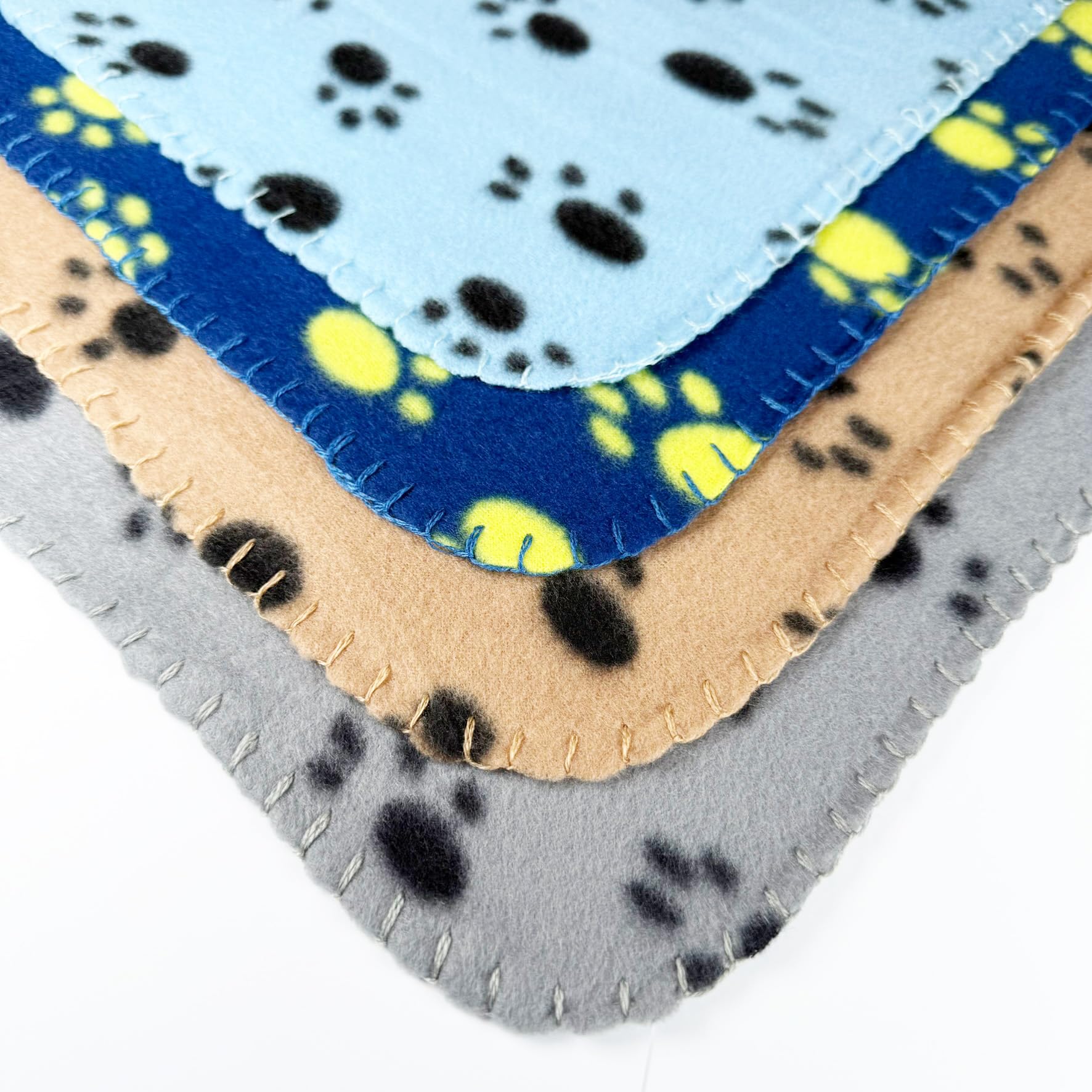 TBK Pets Double-Sided Fleece Pet Blanket, Soft Snuggle Blanket for Dogs and Cats Machine Washable (4 Blue, Brown, Grey - Image 3