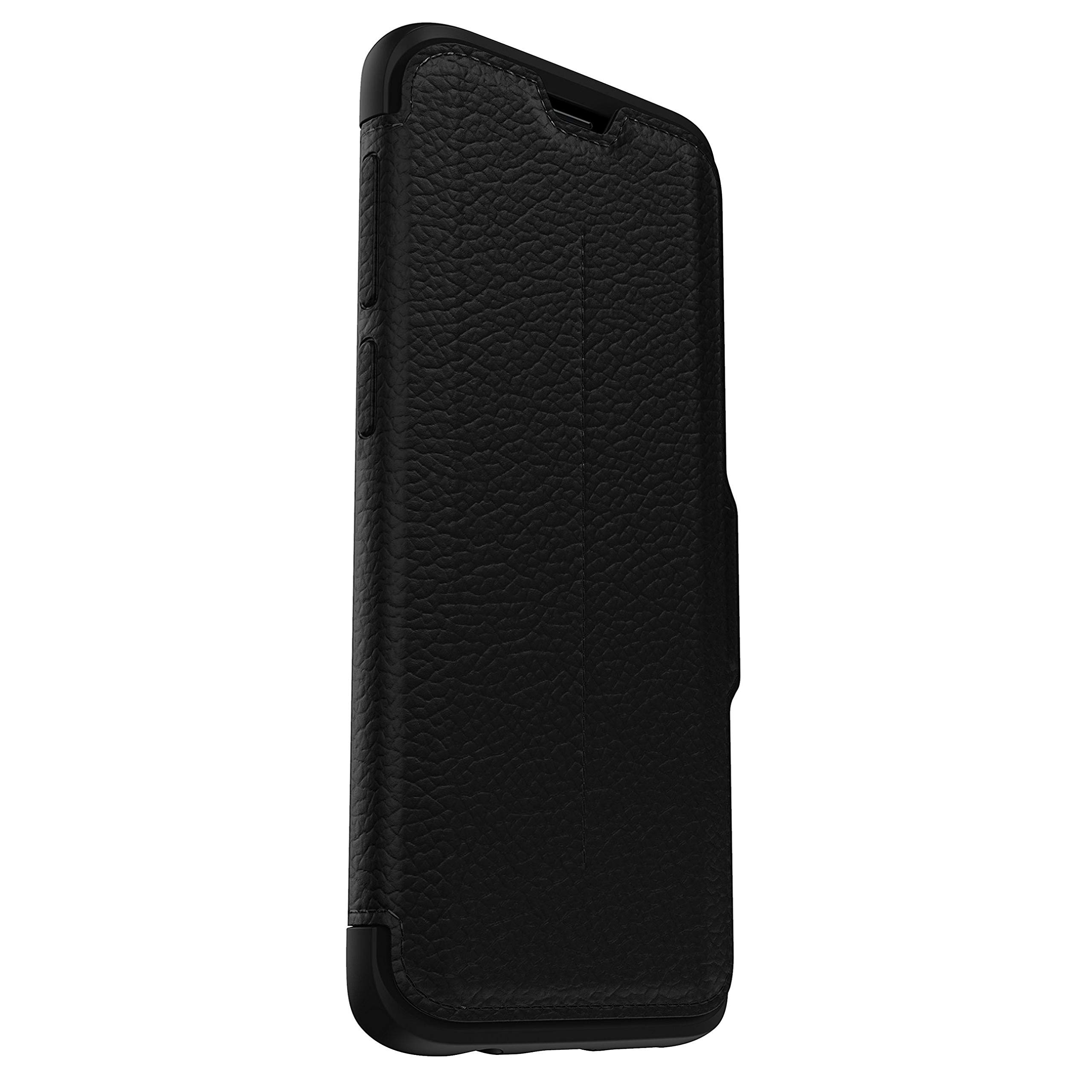 OtterBox Strada Etui - Elegante, sturzsichere Folio Schutzhülle aus echtem Leder für Galaxy S9, schwarz