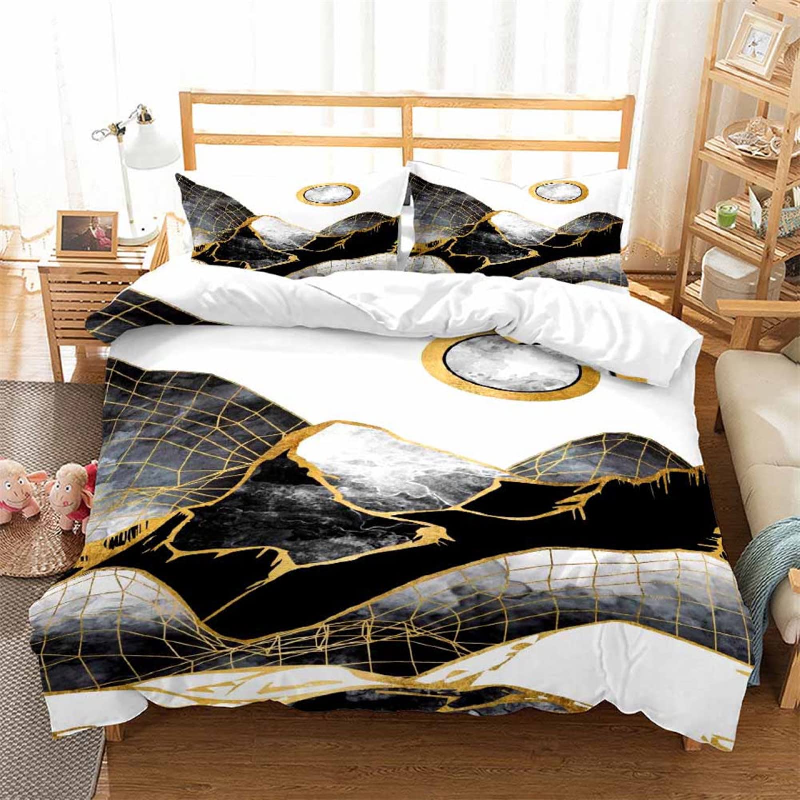 Housse couette 240x220 hypoallergénique parure lit adulte microfibre
