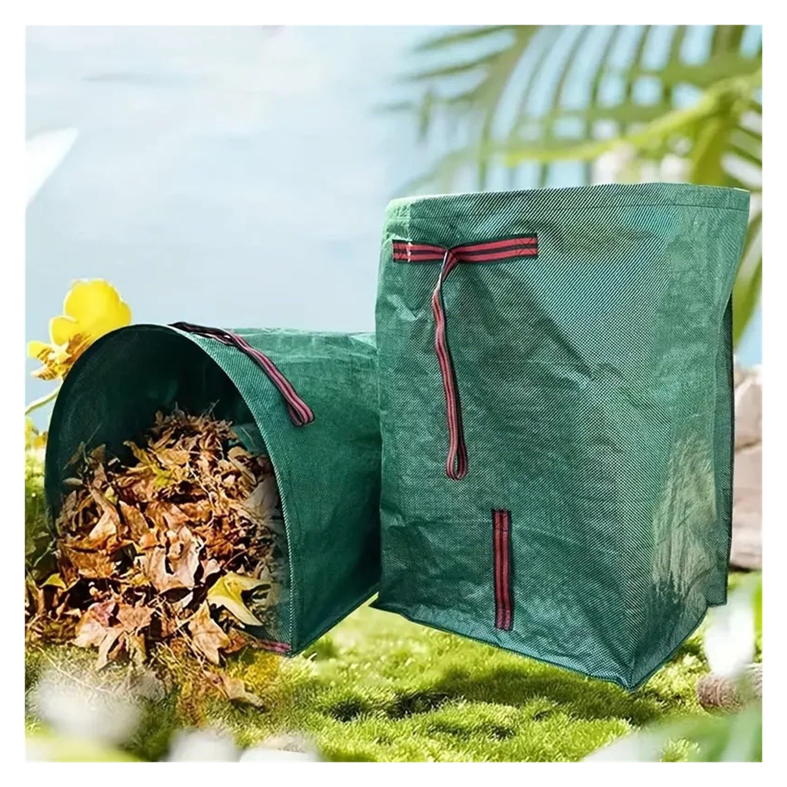 1 bolsa semicircular for de hojas, recogedor ramas for exteriores y recolección malas hierbas for jardín, ligera(150L)
