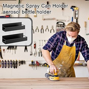 Amazon｜磁気スプレー缶ホルダー、2 壁掛けスプレー缶収納ラック