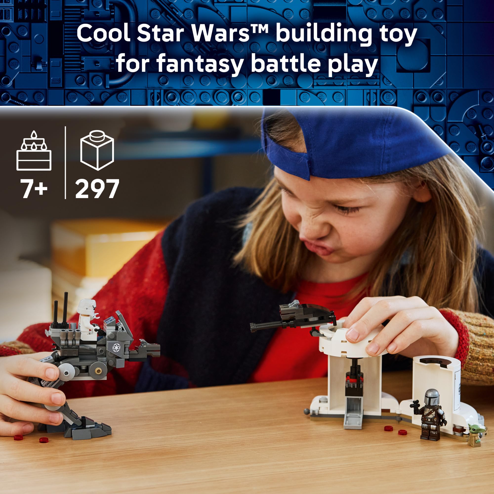 LEGO Star Wars AT-RT Attack - Building Toy for Boys & Girls, Ages 7+ - with The Mandalorian & Grogu Minifigures - Playset for Kids - Gift for Birthdays - 75444 — view 2