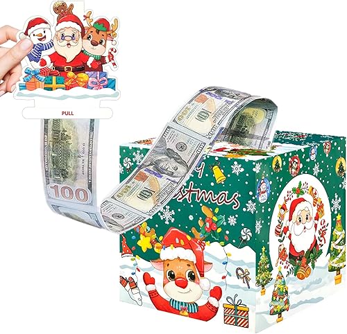 Vista 58 de Caja de dinero de Navidad para tirar de regalo en efectivo, cajas de regalo para dinero en efectivo, caja de regalo sorpresa para padres, amantes