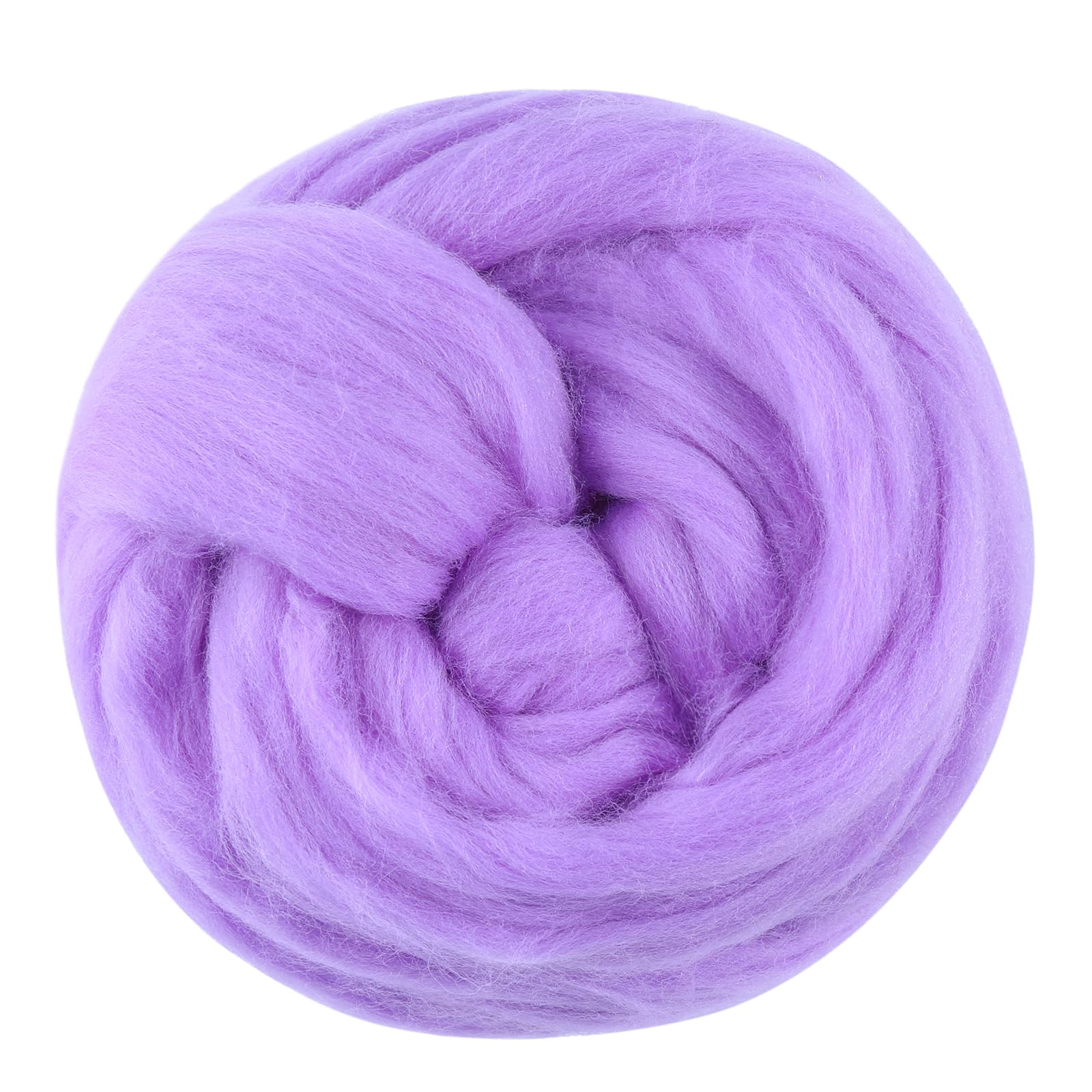 3.53oz Wool Roving, Wool Felting Supplies, Pure Wools, Chunky Yarn, Spinning Wool Roving for Needle Felting Wet Felting DIY Hand Spinning (Lavender)