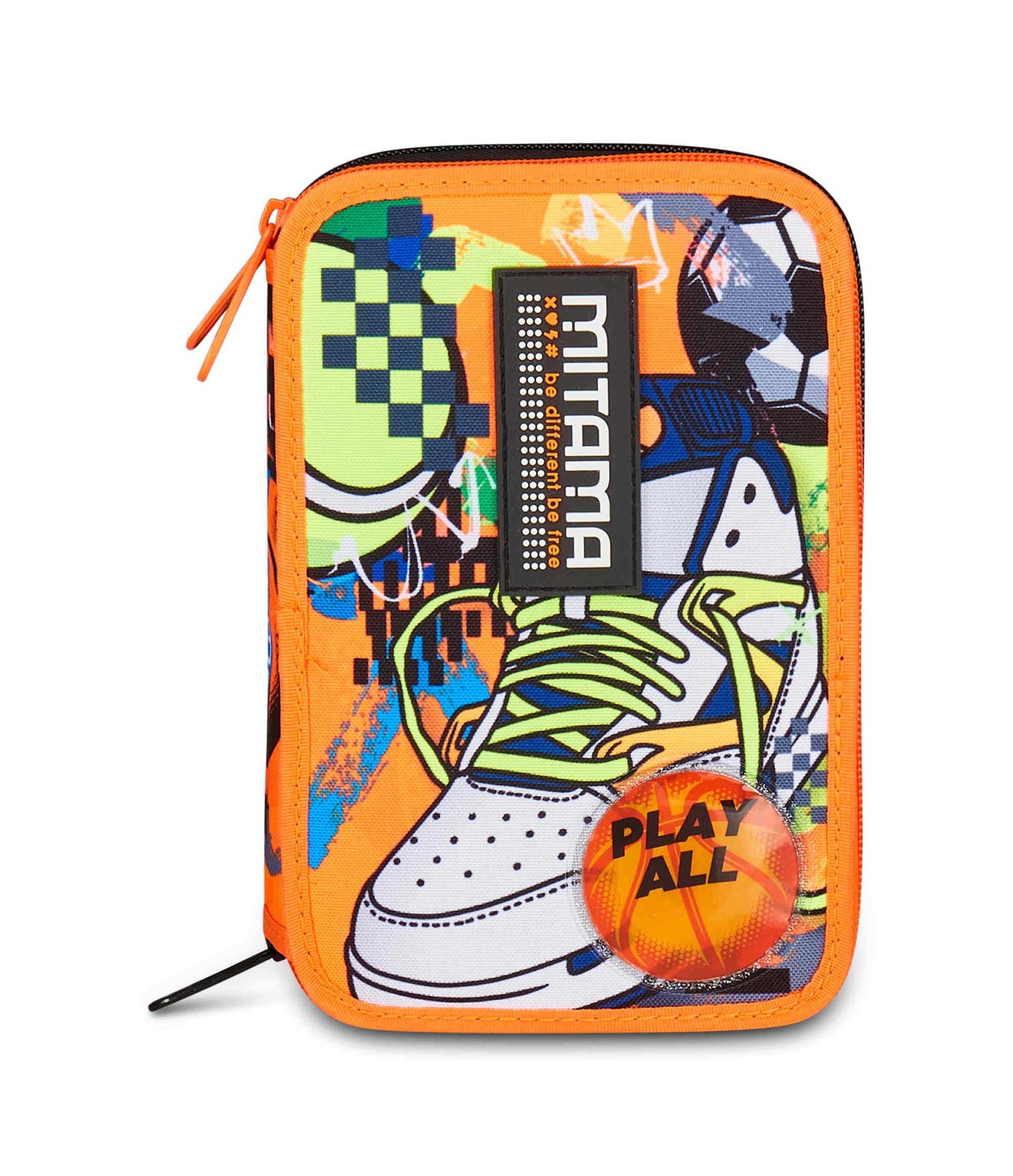 Mitama Astuccio Scuola 3 Scomparti, SUPER TRIPLO MITA PLAY, Contenuto 47 pz, Completo di Matite, Pennarelli, Portapenne Scuola Elementare Bambino
