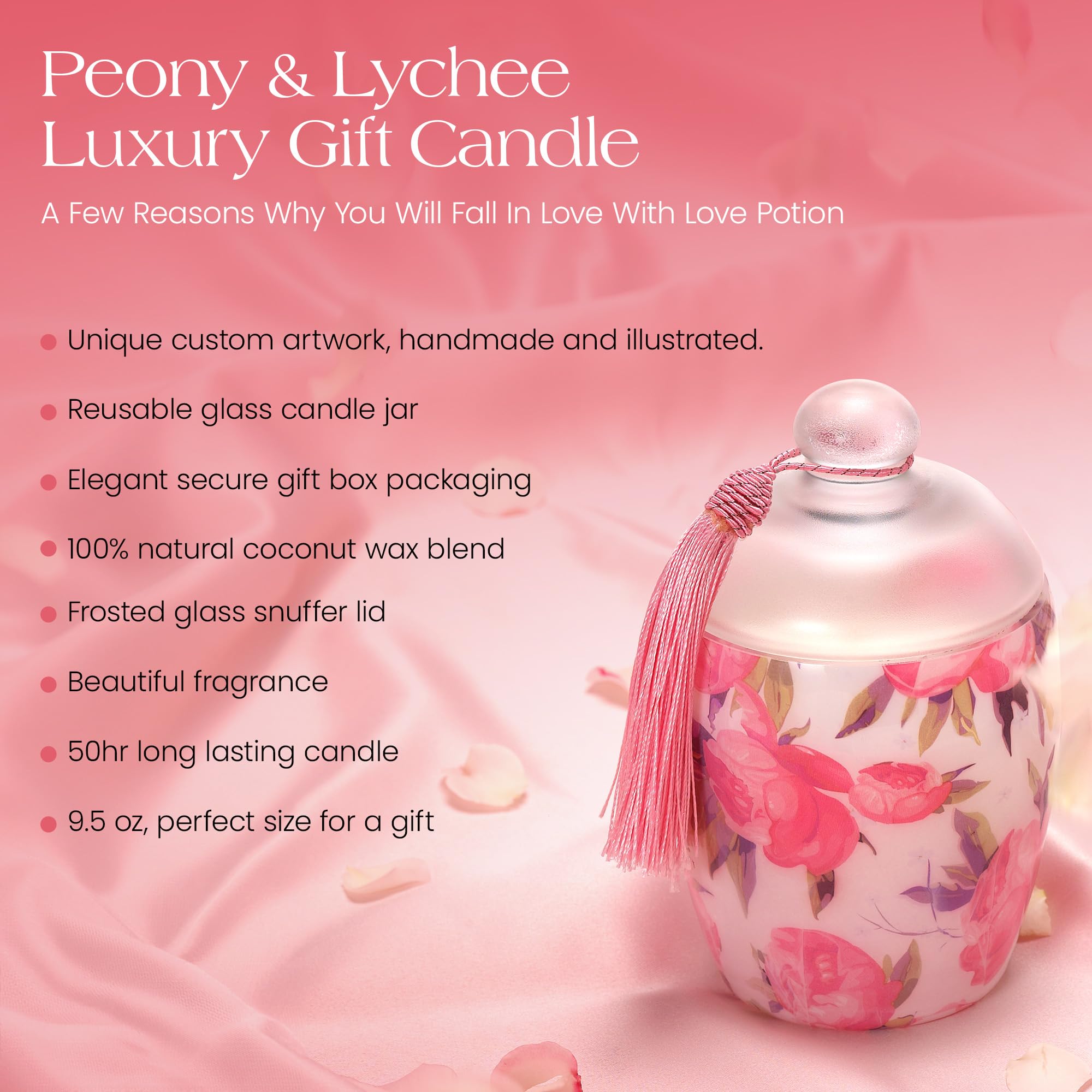 Amazon.com: Luxury Candle Gifts for Women - Peony & Lychee Scented