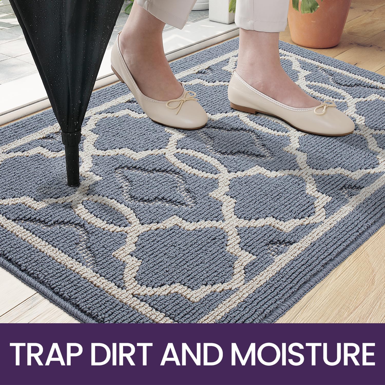 DEXI Paillasson Tapis Entrée 60 x 90 cm ,pour intérieur et extérieur