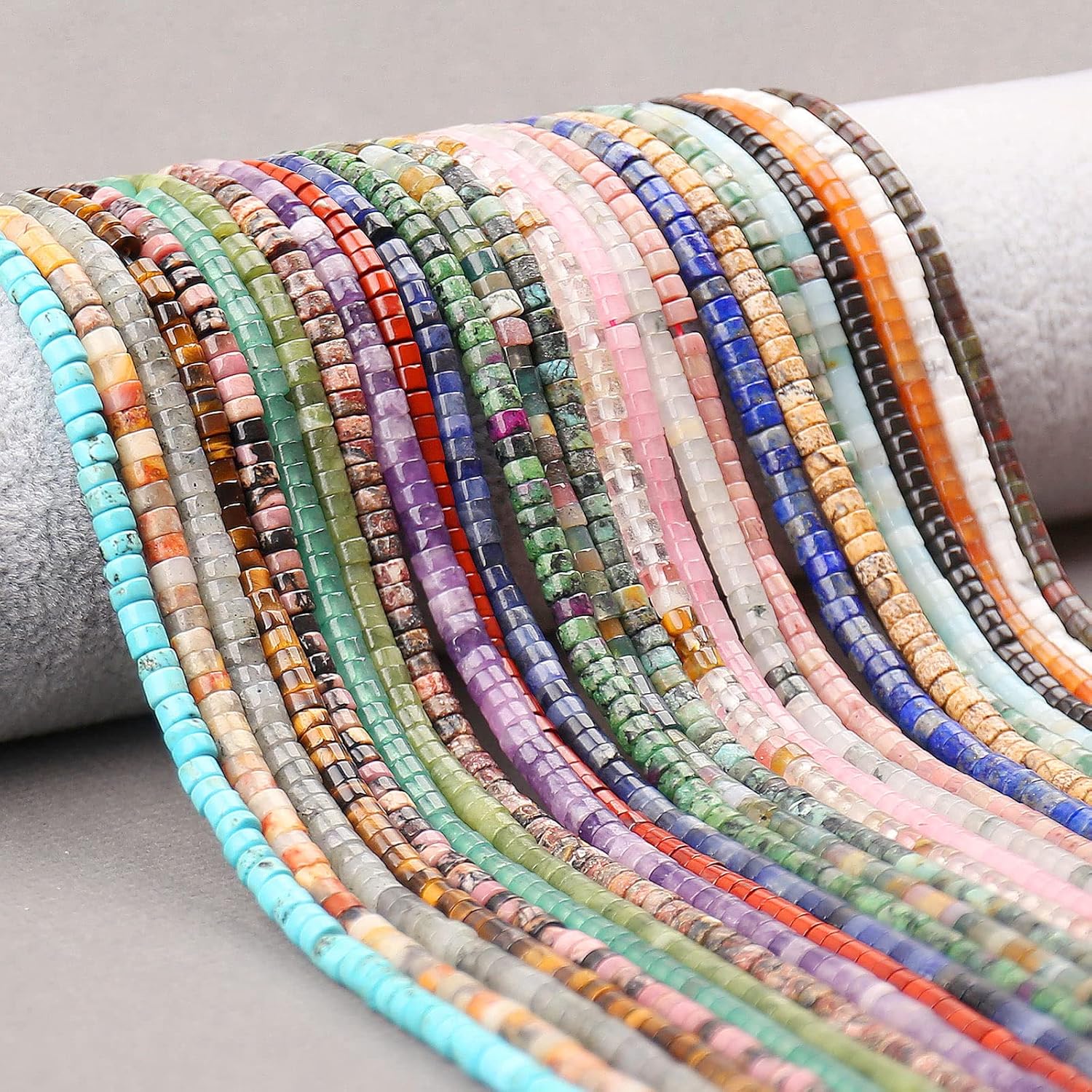 150PCs Natural Black Obsidian Spacer Beads, Loose Semi Precious Flat Round Gemstone Heishi Disc Stone Beads for Beading Jewelry Making 4mm*2mm 38cm - Image 6