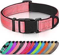 Vista 9 de Joytale - Collar reflectante para perro, collar de nailon transpirable con acolchado de neopreno suave para mascotas, ajustable para perros