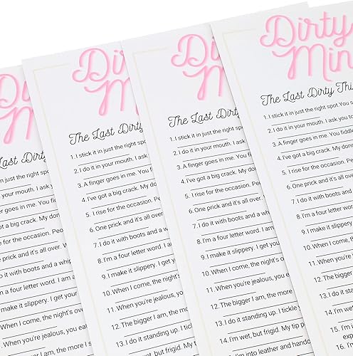 Miniatura 6 de TDC Games Juegos de despedida de soltera Dirty Minds para adultos, juegos de despedida de soltera con pistas traviesas para 25 invitados, juegos