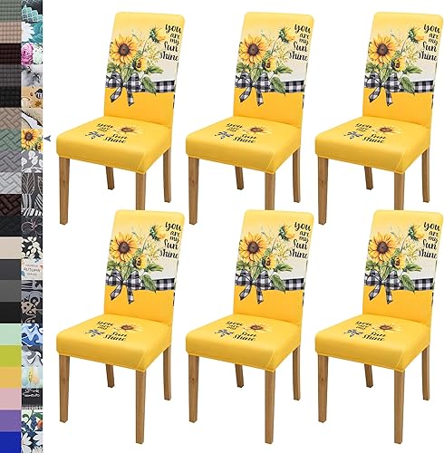 Miniatura 1 de Fundas para sillas de comedor, juego de 6 fundas para sillas de comedor o cocina, lavables, protectoras, para sillas Parsons, para el hogar,