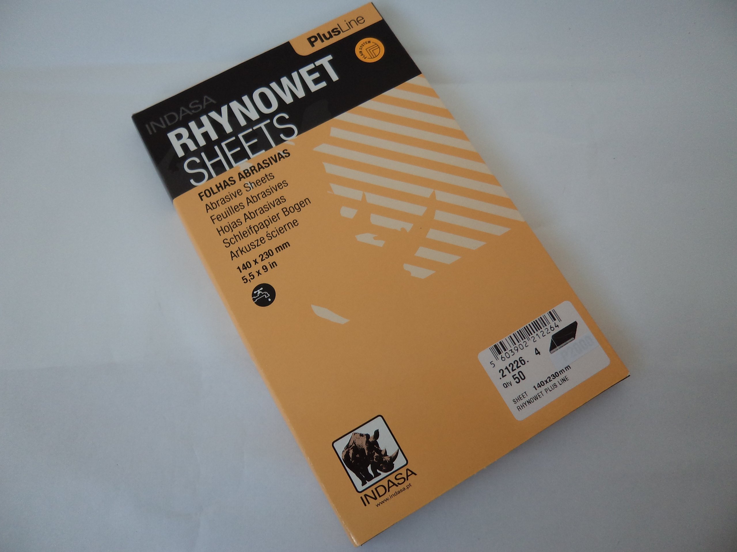 QPaintsIndasa Rhynowet Wet or Dry Abrasive Sheets 2000grit x 50 sheets