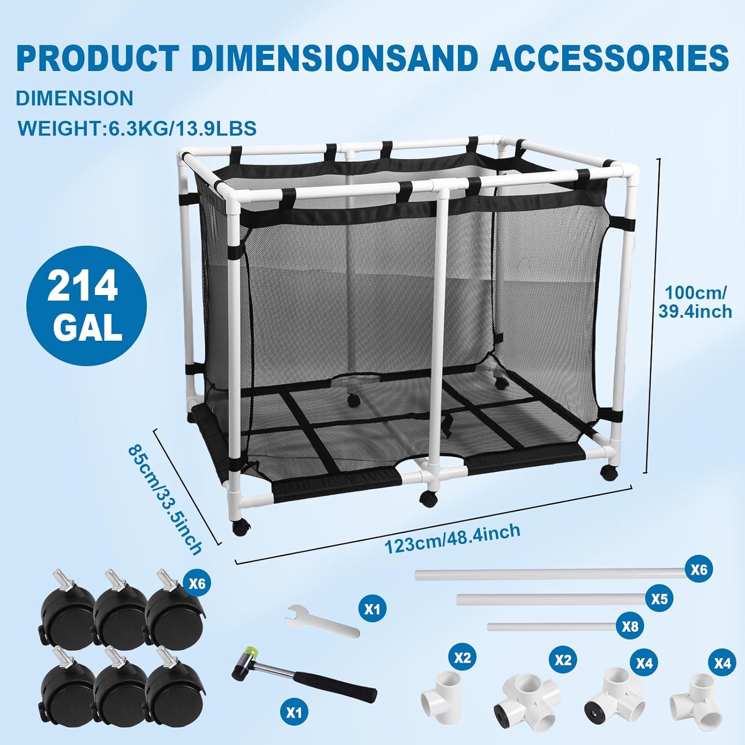 Nice C Camping Shower Tent, Instant Pop Up Changing Tent, Privacy Tent, Outdoor Shower Enclosure, Toilet Tent+Pool Storage, Pool Storage Bin, Pool Toy Storage, 214 Gallons 48.4’’ L Extra Large