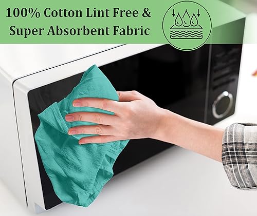 Miniatura 3 de RUVANTI Paquete de 24 toallas de cocina de 28 x 28 pulgadas, 100% algodón hilado en anillo, lavables a máquina, paños de cocina absorbentes, para