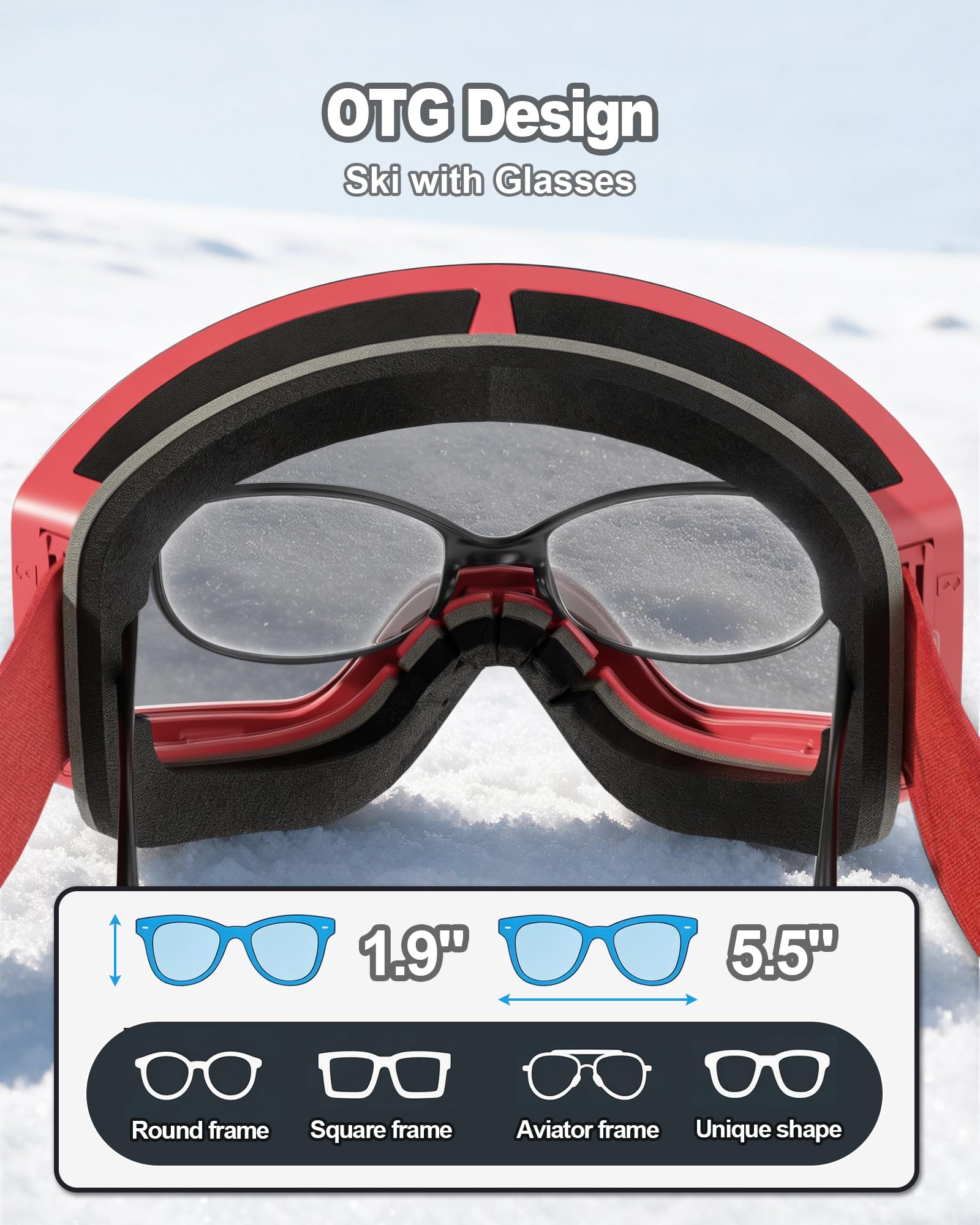 Gogle narciarskie dla dzieci, dwuwarstwowe soczewki, przeciwmgielne i odporne na zarysowania, 100% ochrona przed promieniowaniem UV, gogle snowboardowe dla chłopców i dziewcząt, skutery