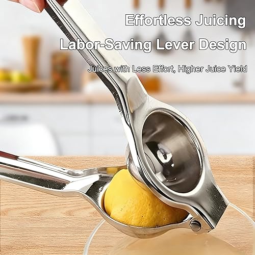 Miniatura 3 de Exprimidor de limón premium, Exprimidor grande y resistente para limón, Exprimidor de cítricos de metal de mano, Herramienta de barra exprimidora de