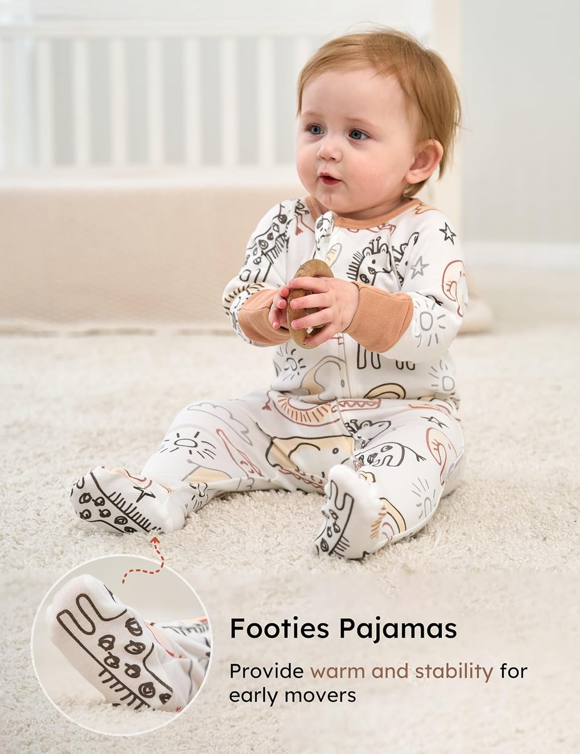 Yoofoss Baby Pajamas 100% Organic Cotton Baby Sleepers for Newborn 0-3 3-6 6-9 Months Boys Girl Clothes 3pcs Footed PJs - Image 5