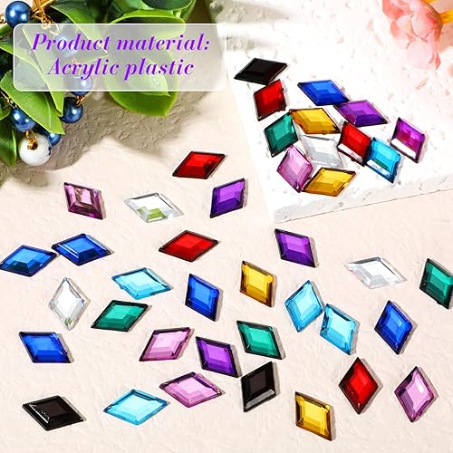 Miniatura 3 de Tondiamo 100 piezas de diamantes de imitación acrílicos con parte trasera plana, gemas de plástico para deslumbrar joyas acrílicas para hacer joyas,
