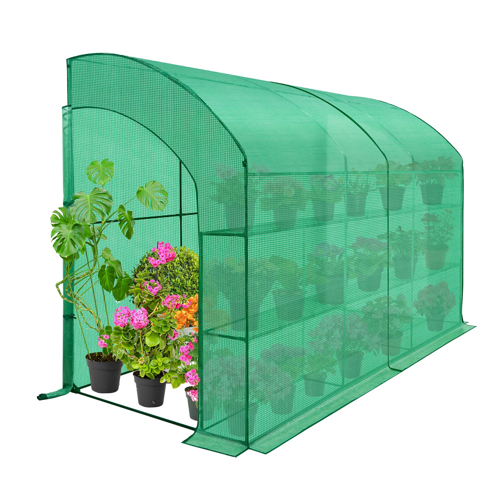 EAGLE PEAK 10' x 5’ x 7’ Outdoor Lean to Walkin Greenhouse with Shelf