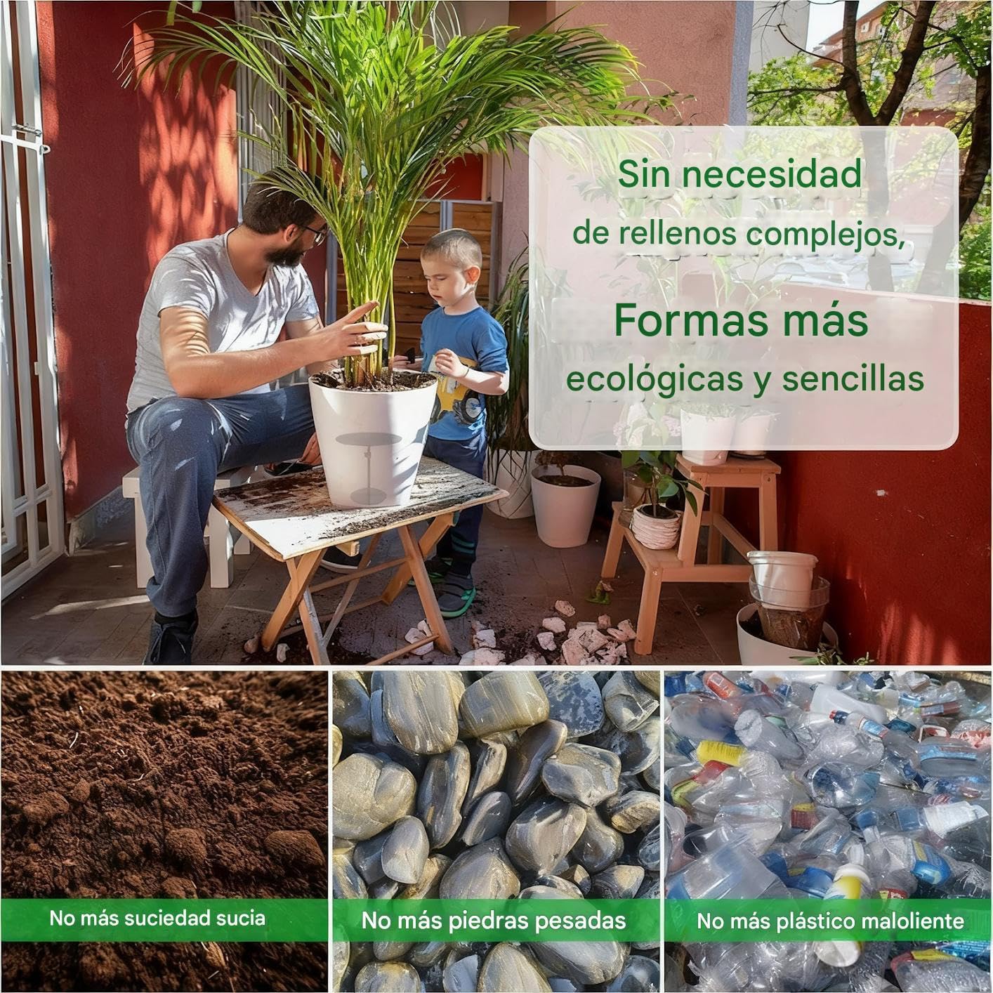 Genérico Rialzo per vasi - Rialzo per fioriere con altezza regolabile, alto per piante con forma , per esterni, patio, giardino, tavolo, davanzale,