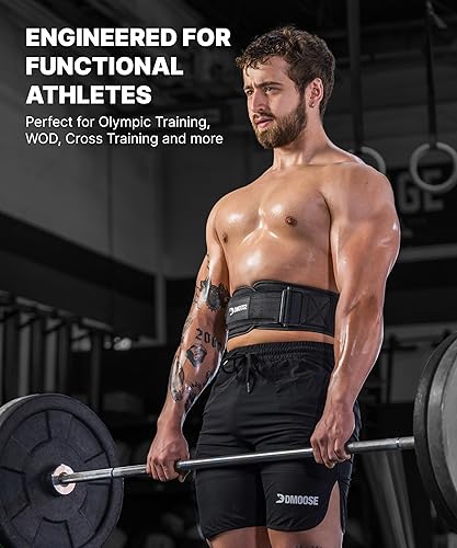 Miniatura 2 de DMoose Weight Lifting Belt - Auto Locking Gym Belt for Olympic Training, WOD, Cross Training for Men and Women - 4" Nylon Workout belt with