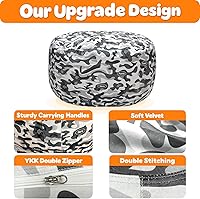 Vista 4 de Lukeight - Puf de almacenamiento de animales de peluche para niños, funda para puf de dinosaurio con cremallera para organizar la habitación