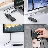 Vista 7 de PHIXERO M.2 SATA SSD Adaptador de caja con UASP, lector de carcasa de estado sólido externo sin herramientas, compatible con SSD M.2 SATA NGFF 2280