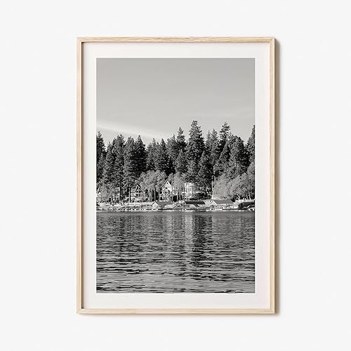 Póster mate con punta de flecha de lago arte de pared blanco y negro punta de flecha de lago decoración de pared de punta de flecha de lago viajes