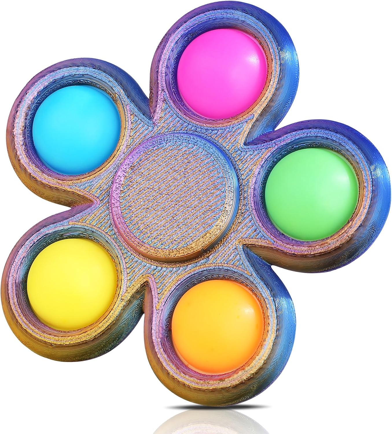 SCIONE 1Pack 3D Printed Fidget Toys for Kids 4-8 8-12, Hand Pop Fidget Spinners, Mini Sensory Fidget Spinner for Stress Relief, Desk Toys