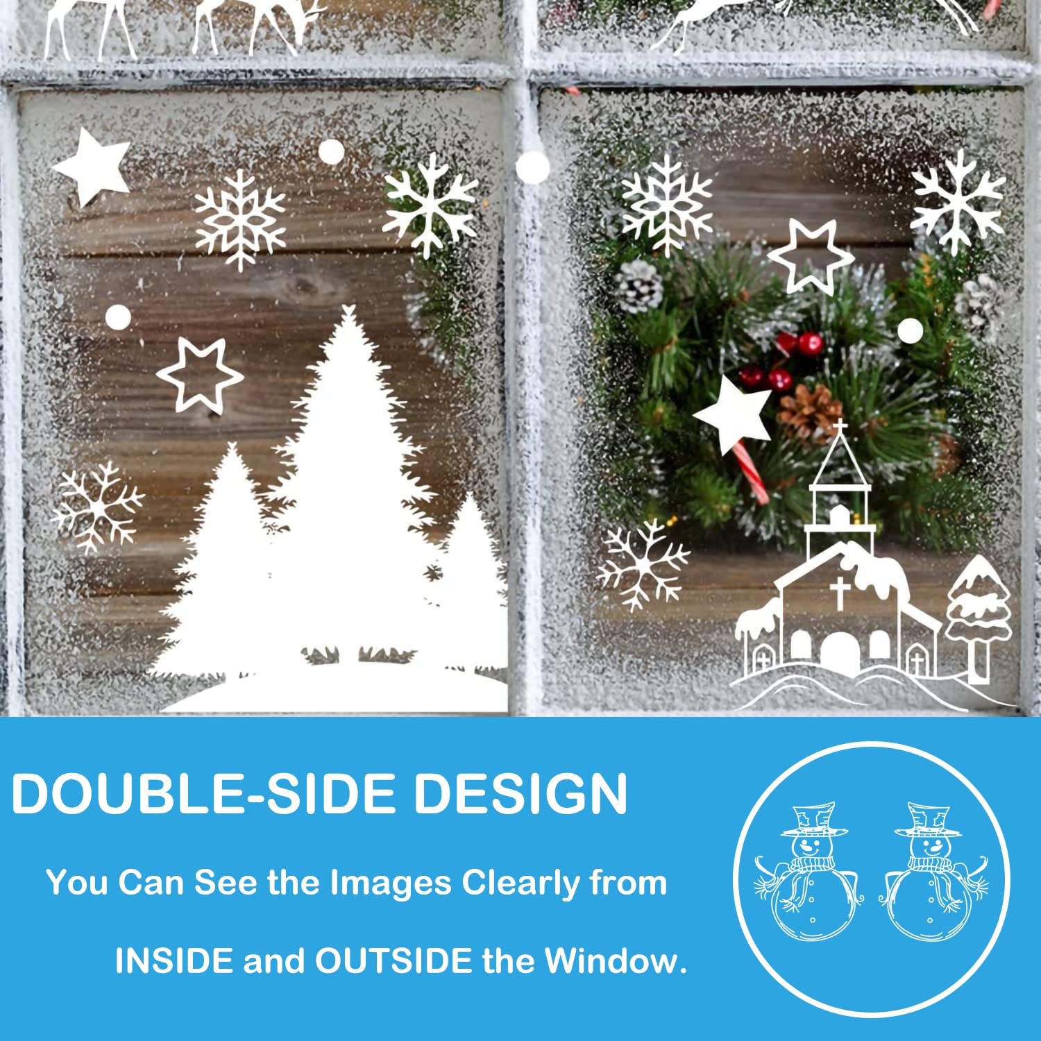 Stickers Fenetre 166 Stickers Noel Fenetre Réutilisable, Decoration Noel Fenetre Décoration Noël
