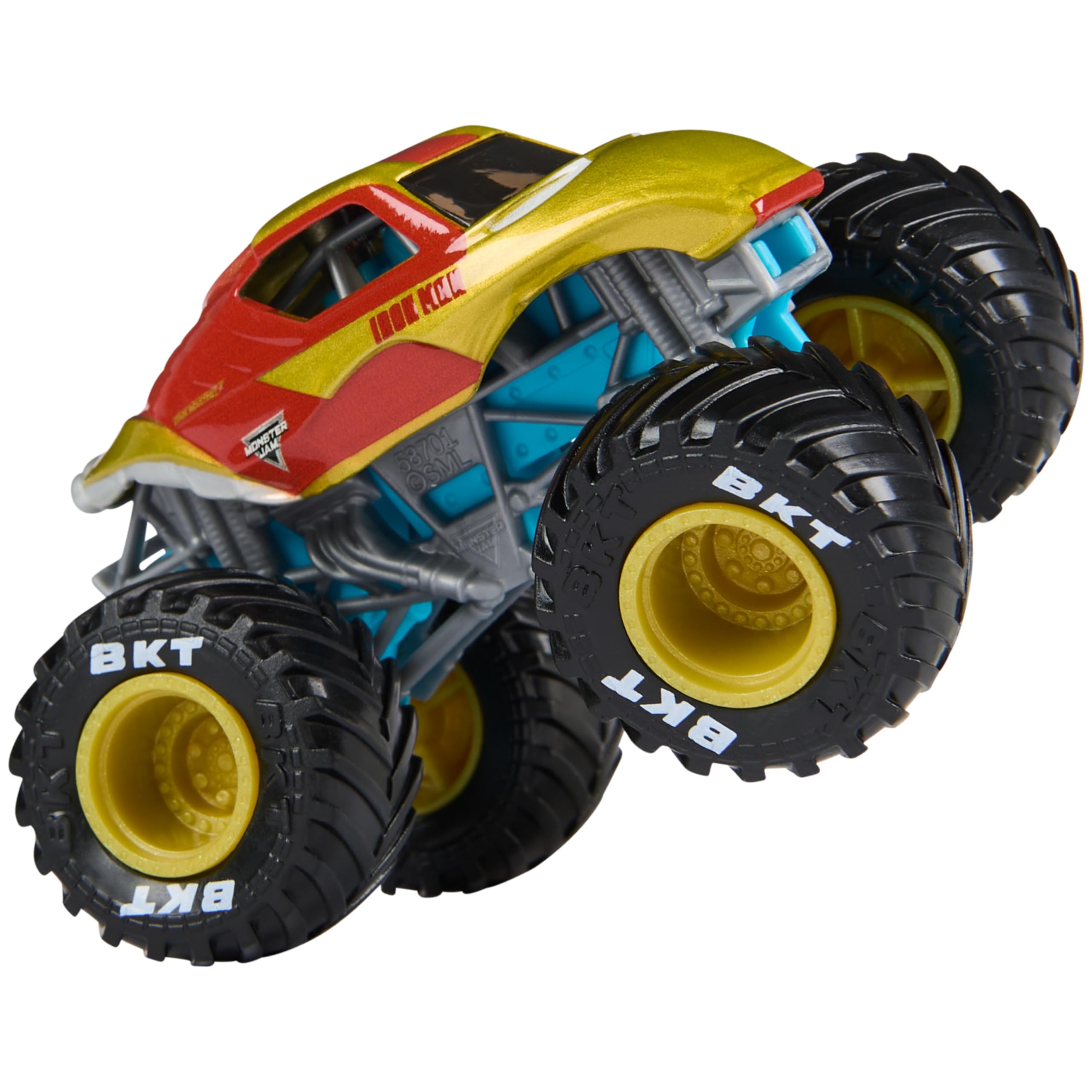 Monster Jam, Monster Truck die-cast ufficiali Marvel Iron Man Vs. War Machine, in scala 1:64, giocattoli per bambini e bambine dai 3 anni in su