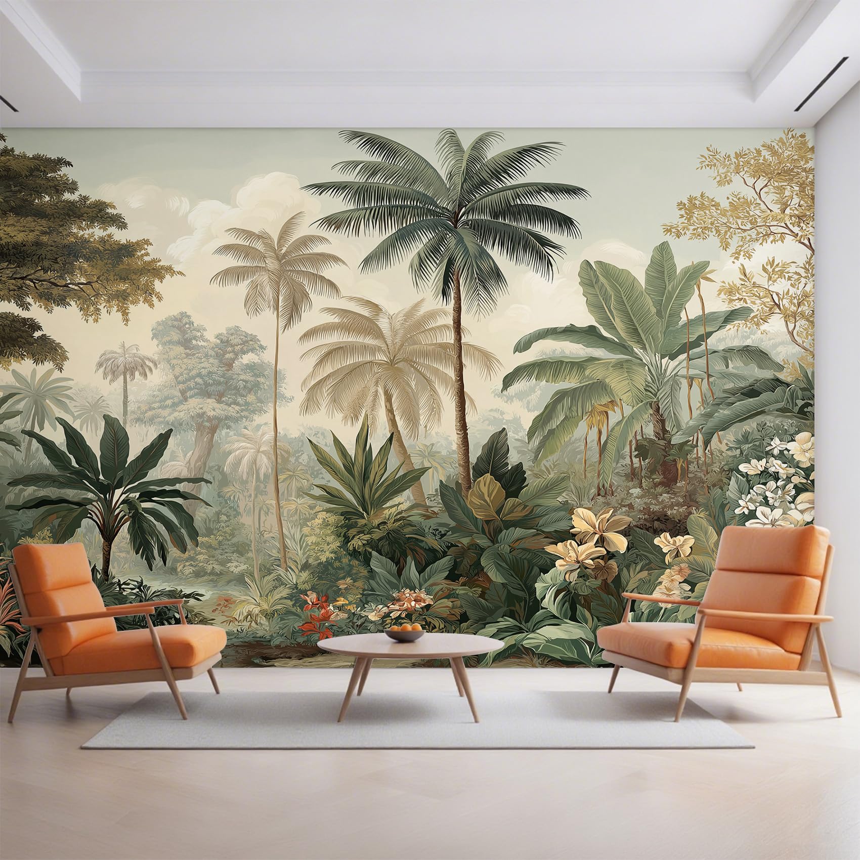 Generisch Tapete Tropische Dschungel, Fototapete Palmen Regenwald, Vliestapete für Schlafzimmer Wohnzimmer, Wand Deko Tapeten, Wandverkleidung 350x256 cm D&O41