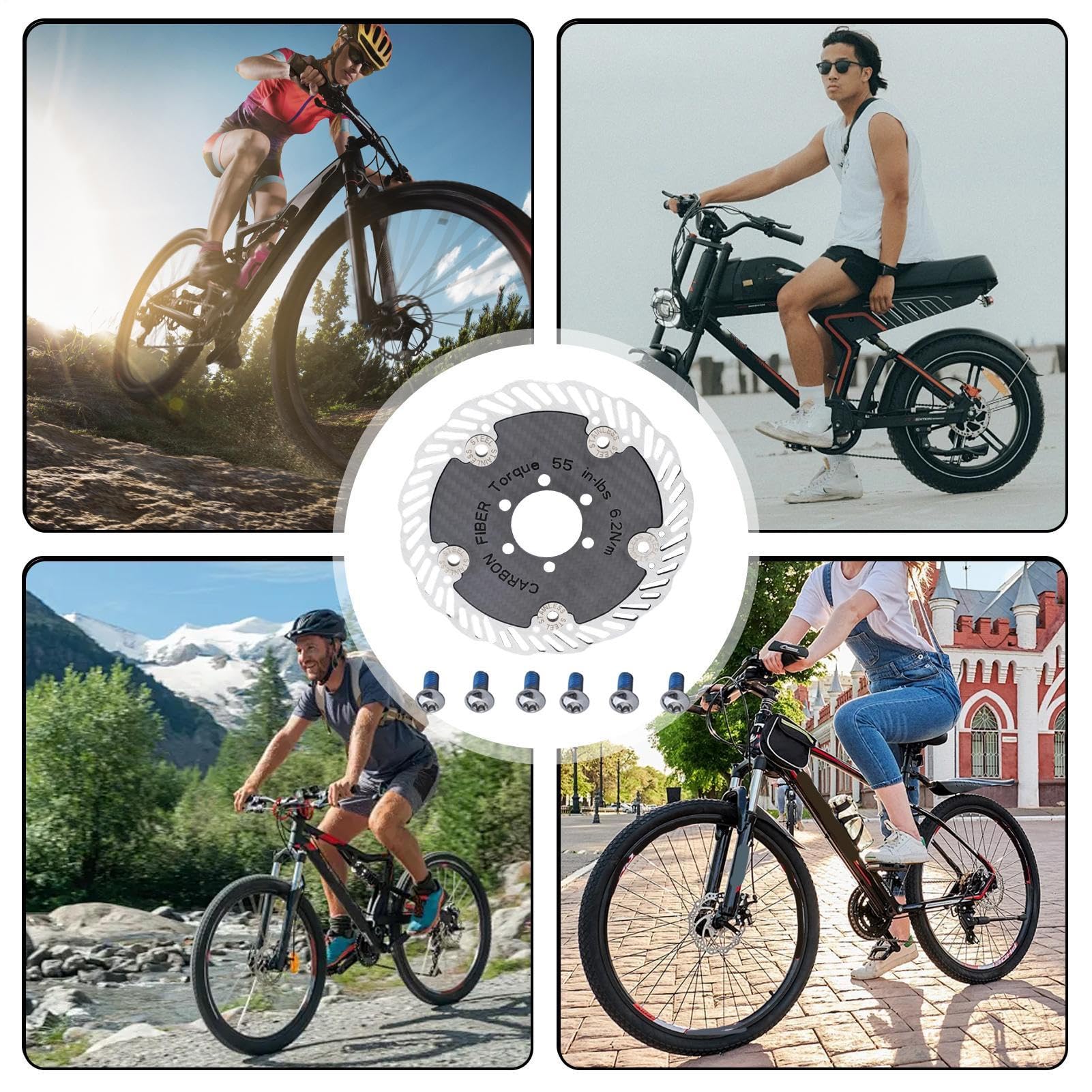 Dischi freno per biciclette e biciclette elettriche, materiale leggero in